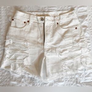 American Eagle white denim shorts